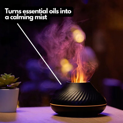 AromaGlow Diffuser with Flame-Effect for Relaxation & Better Sleep